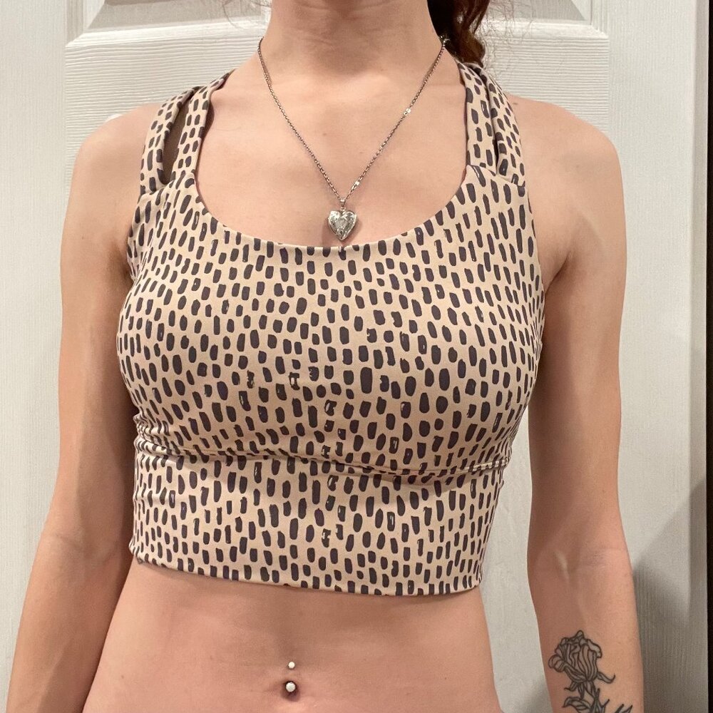 Senita Athletics Longline Spotted Strappy Sports Bra - Picture 2 of 5